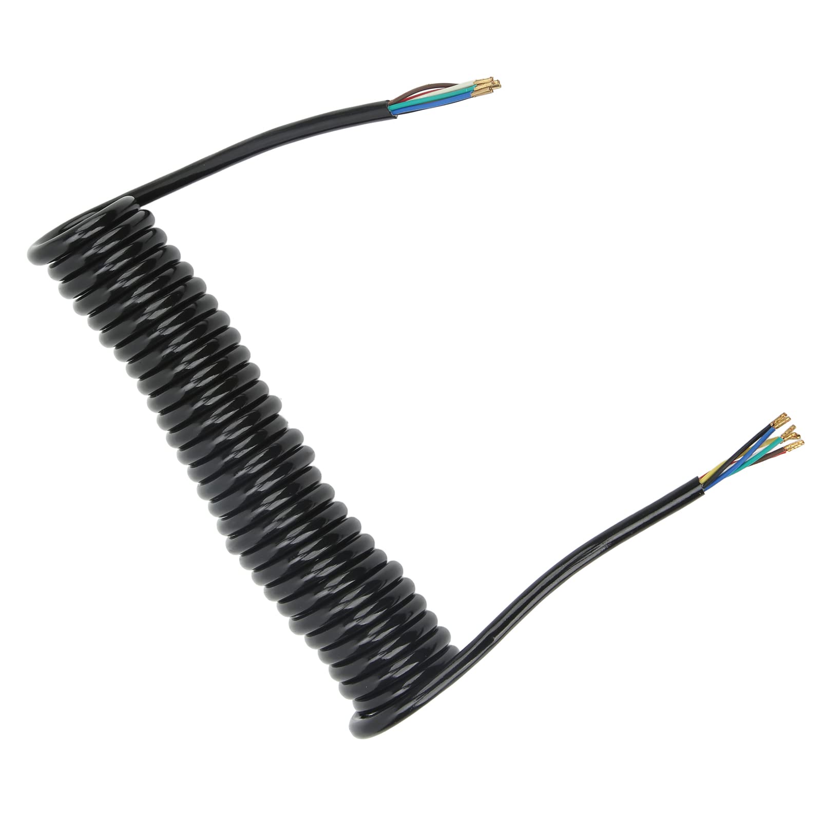 Cable en Espiral de Extensión para Remolque, 12,8 Pies, 20 AWG, 7 Núcleos, para Grúa, RV, Cobre de Poliuretano
