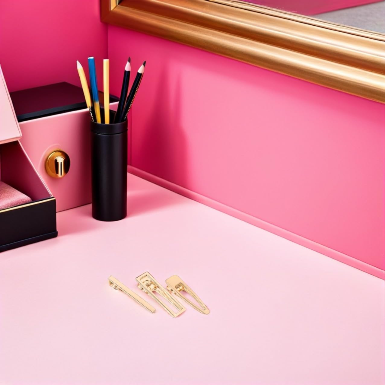 Hohopeti 60 pezzi Fermagli Capelli in Metallo Dorato di Tipi Clip Alligatore per Accessori Fai da Te Ragazze e Donne Delicati sui Capelli Resistenti e Leggeri per Uso Prolungato
