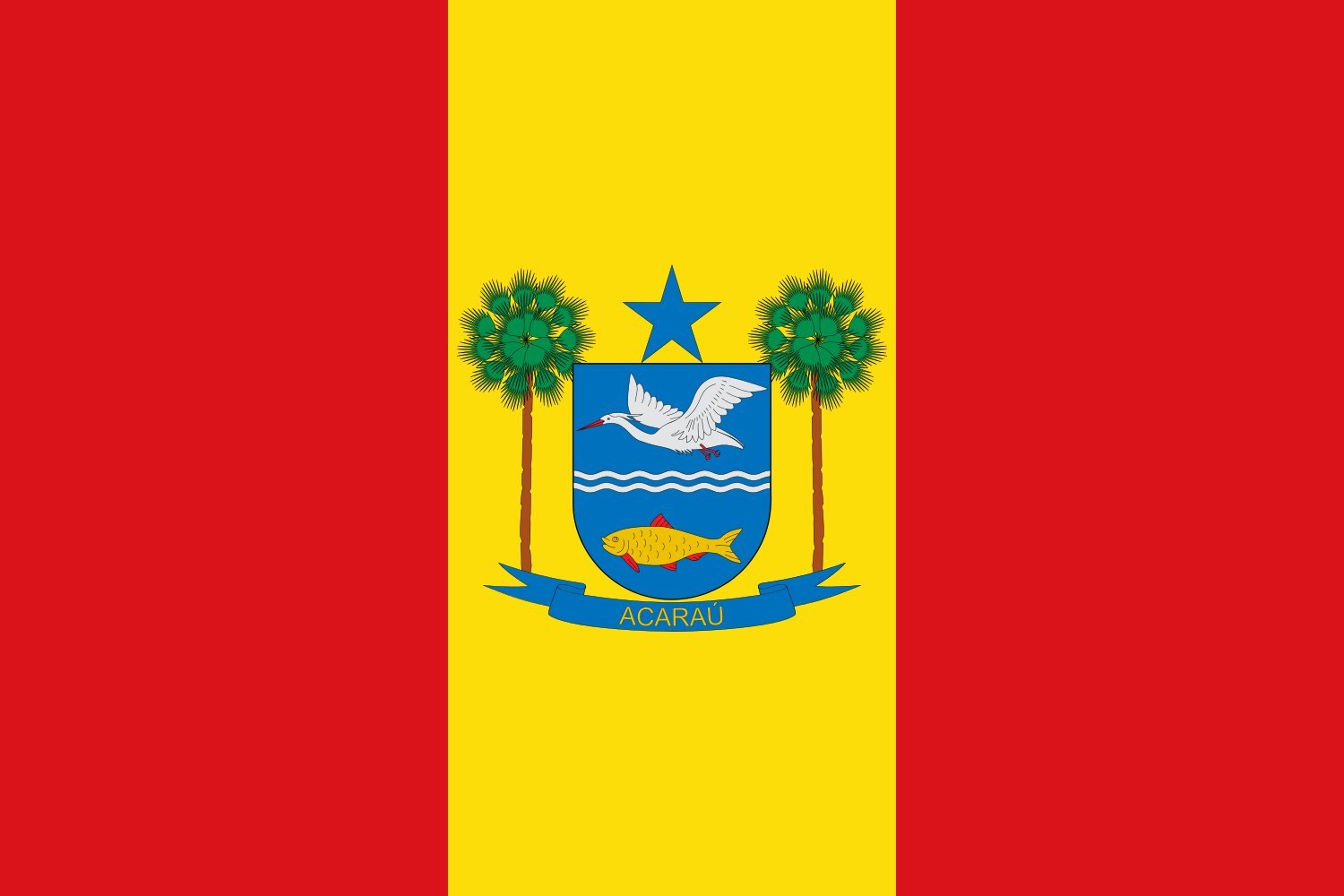 Drapeau Large Acaraú officiel du municipio du Ceará en taille grand format
