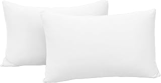 NYHOME 2-Pack Ultra Soft Jersey Knit Pillowcases Standard/Queen - T-Shirt Like Microfiber White, 4-Way Stretch Envelope Closure