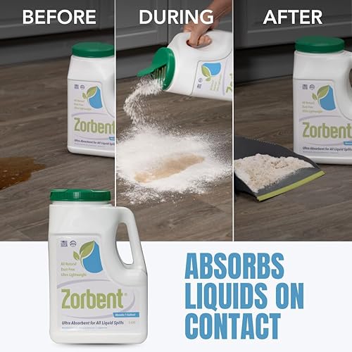 Miniatura 2 de Kit para derrames de líquidos 16 veces más absorbente que la arcilla, grado comercial, para vómito, orina, aceite, polvo absorbente para todos