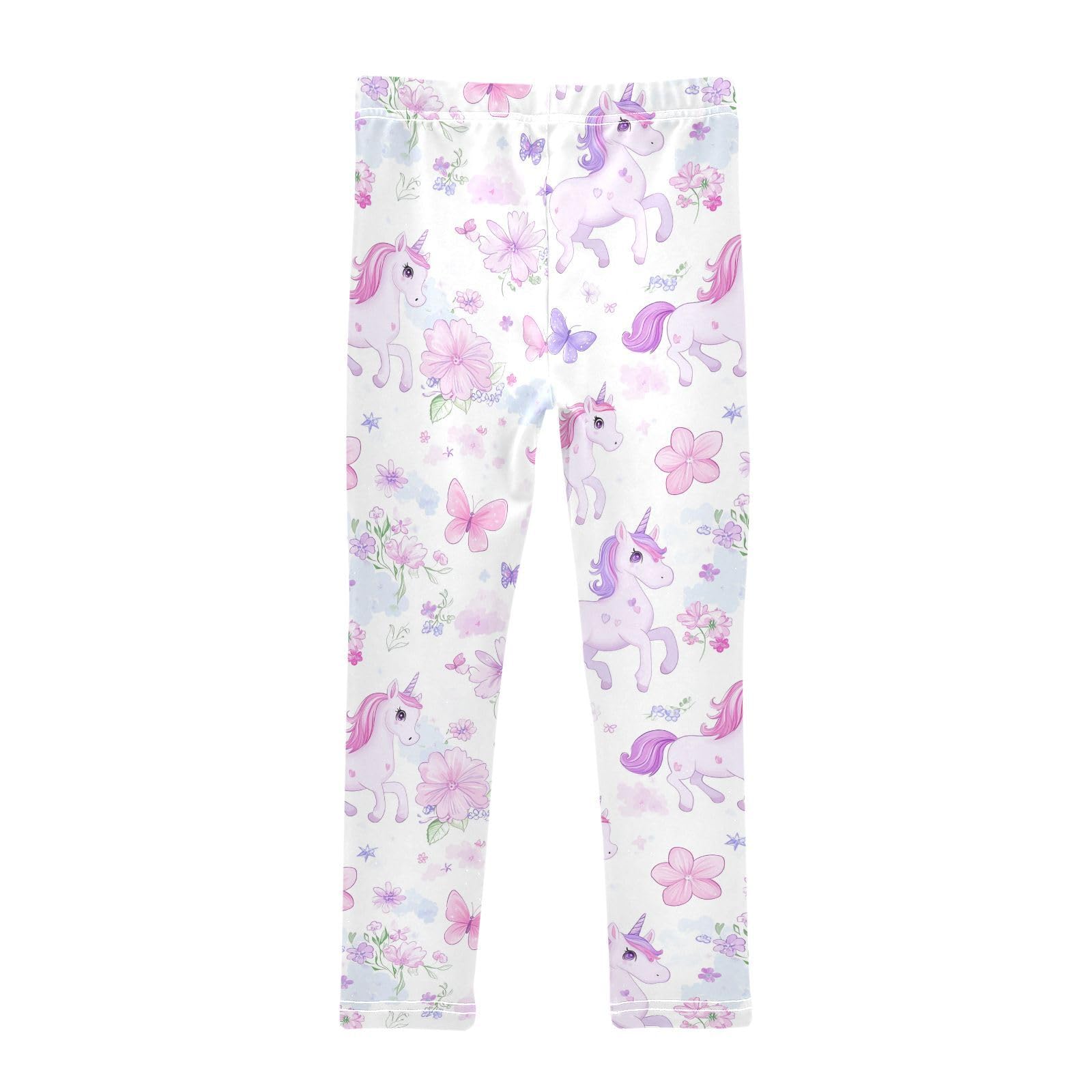 Cute Unicorns Girls' Leggings Toddler Doodles Flowers Kids Yoga Pants Dance Active Tights 4T Multi