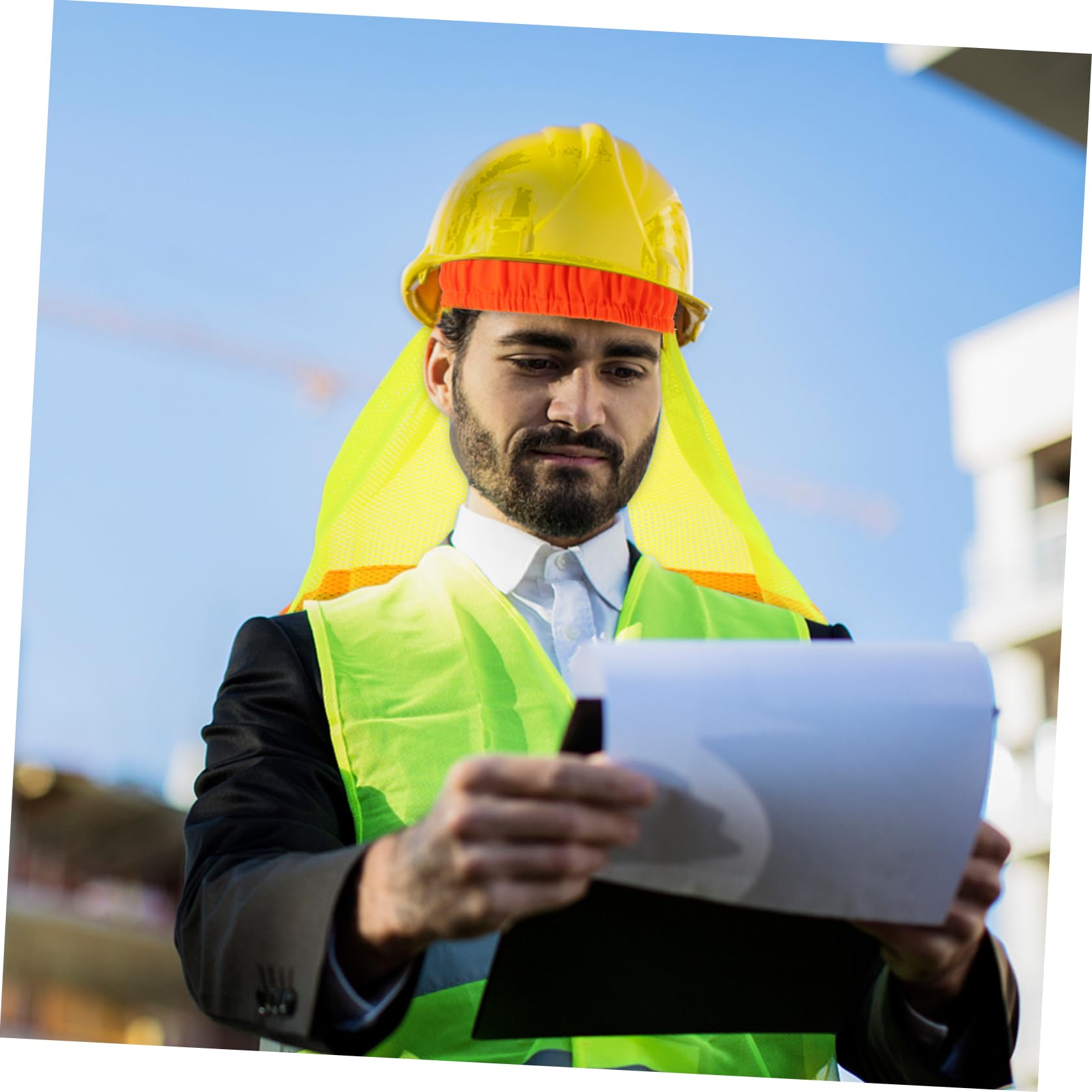 Uonlytech 12pezzi Cappellino Riflettente Rete Traspirante Per Casco Con Visiera Alta Visibilità Protezione Solare Per Uomini e Donne All Aperto Fluorescente