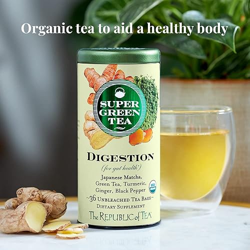 Miniatura 3 de The Republic of Tea - Té verde SuperGreen Organic Digestion 36 bolsas de té