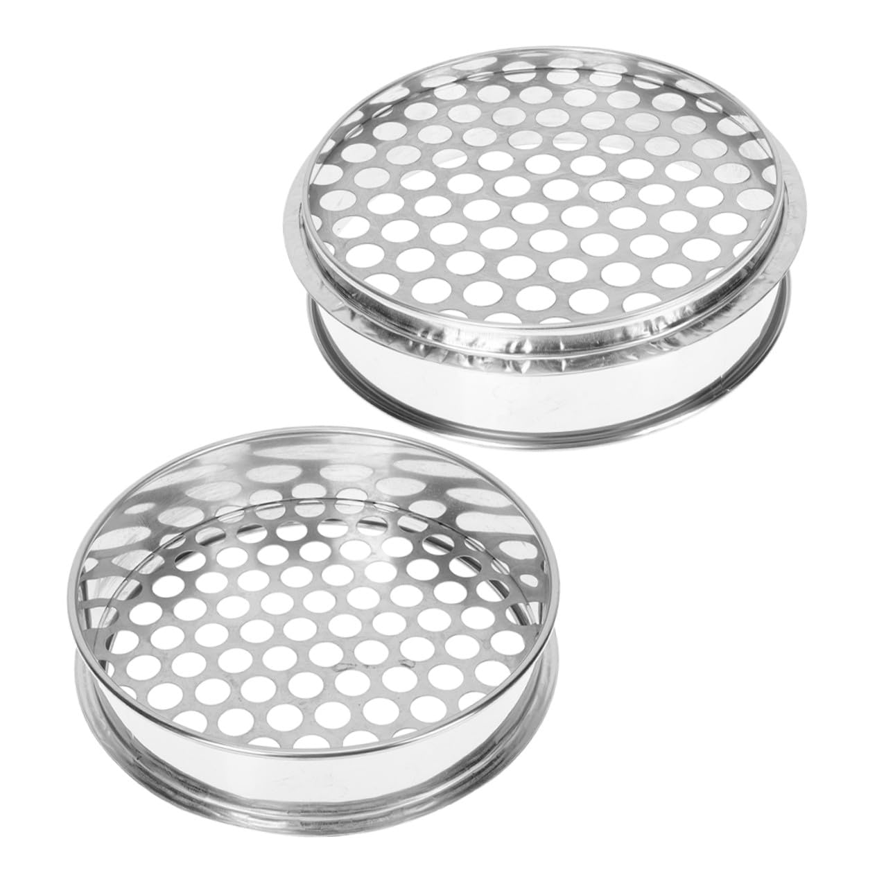 Setaccio in Acciaio Inox a Fori Tondi 2 Pezzi Argento