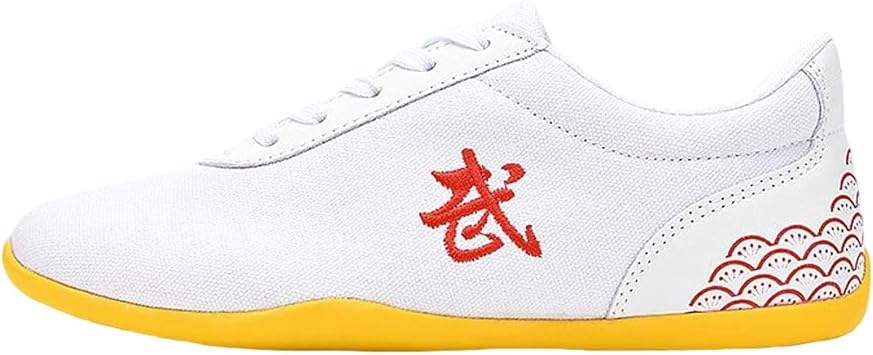 Women Adults Chinese Tai-Chi Wu Shu Kung Fu Shoes Tai Chi Shoes,Kungfu Shoes Men Non Slip Canvas Comfortable Lightweight Martial Arts ShoesSize34 EU/4 US,ColorWhite