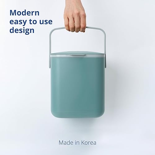 Miniatura 6 de Blue Ginkgo Cubo de compost de cocina 5 litros 1.32 galones  Sin filtro y sin olor, cubo de basura de alimentos para encimera con asas (fabricado en