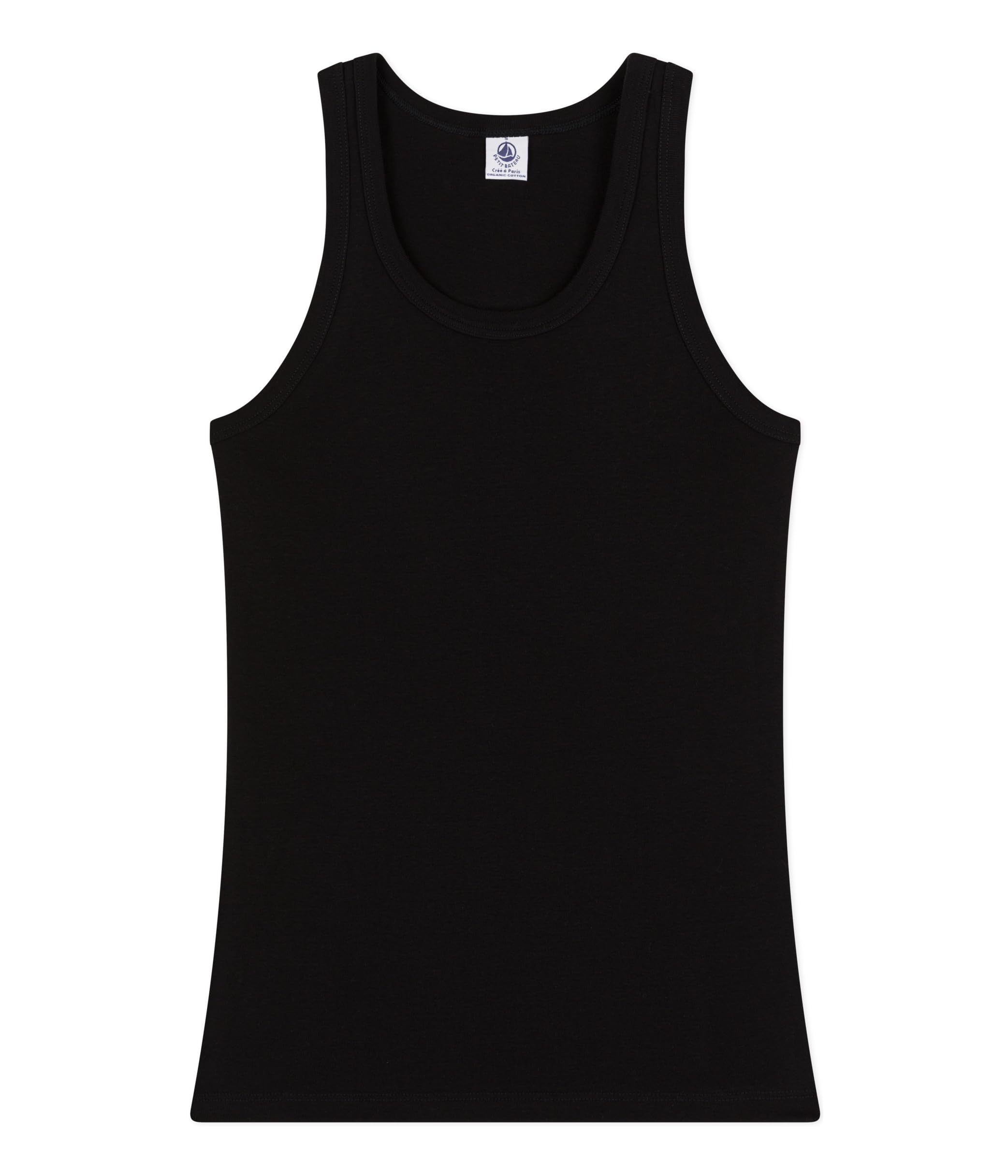 Petit Bateau Women's Iconic Cotton Vest Black Style A040G Size XXSmall-XLarge