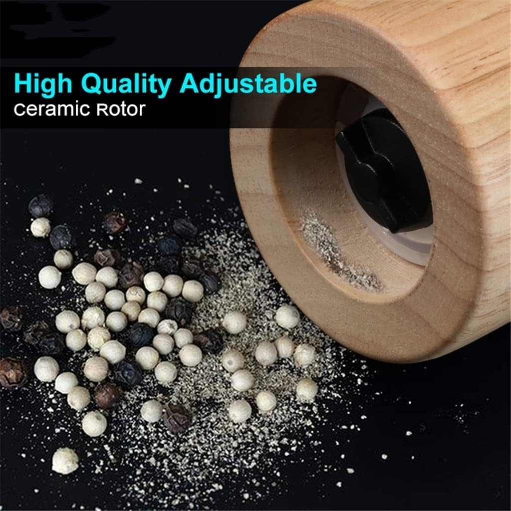 Wood Salt & Pepper Mill Pepper Grinder Salt Shaker with Ceramic Top & Adjustable Ceramic Rotor (Color : A)