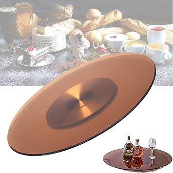 Clear Glass Finish Large Lazy Susan Turntable 24 30 36 40 Round Revolving Plate Tabletop Rotating Tray for Family Gatherings, Banquets, and Weddings30"/80cm
