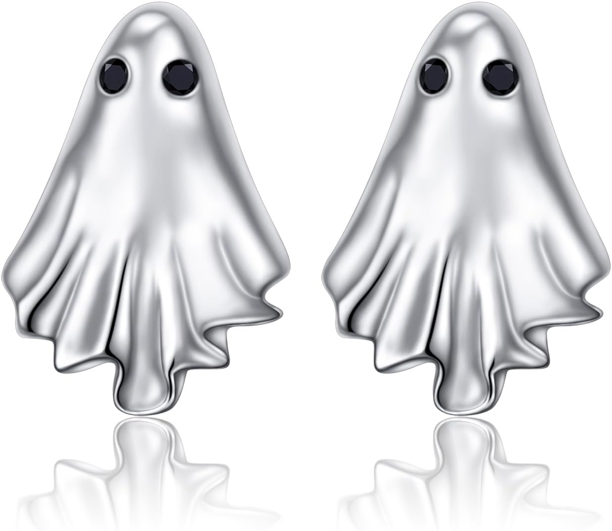 Halloween Ghost Stud Drop Earrings for Women S925 Sterling Silver Spooky Earring Jewelry