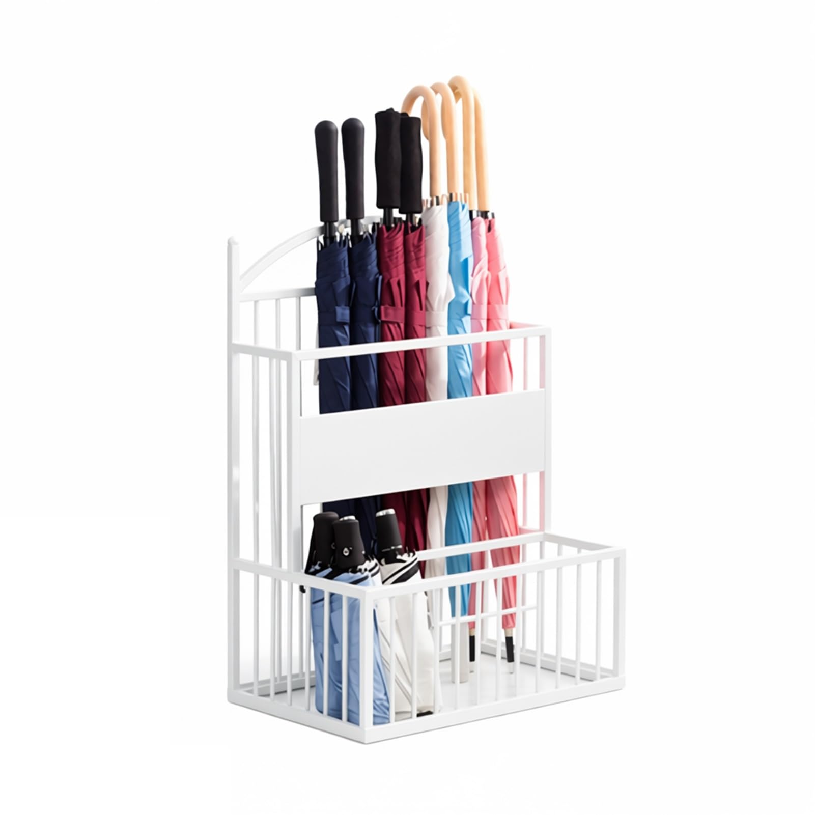 Shelf For 2 Tiers Umbrella,Storage Organizer,Stand For Iron Poles,Approximately 15/30 Umbrella,Store Entrance (Color 1.5x26x68cm)