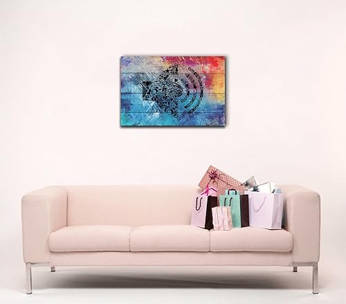 Miniatura 9 de wall26 - Arte de pared en lienzo musical - Cinta de audiocasete vintage - Arte moderno para el hogar con envoltura de galería  Listo para colgar -