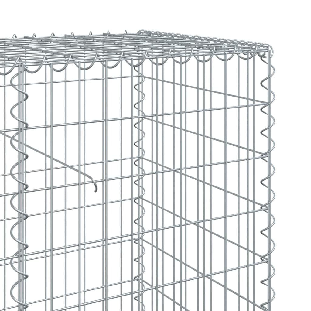 VidaXL Cesta De Gaviones Con Cubierta De Hierro Galvanizado 600X50X100 Cm, Muro De Contención, Valla De Jardín, Color Plateado