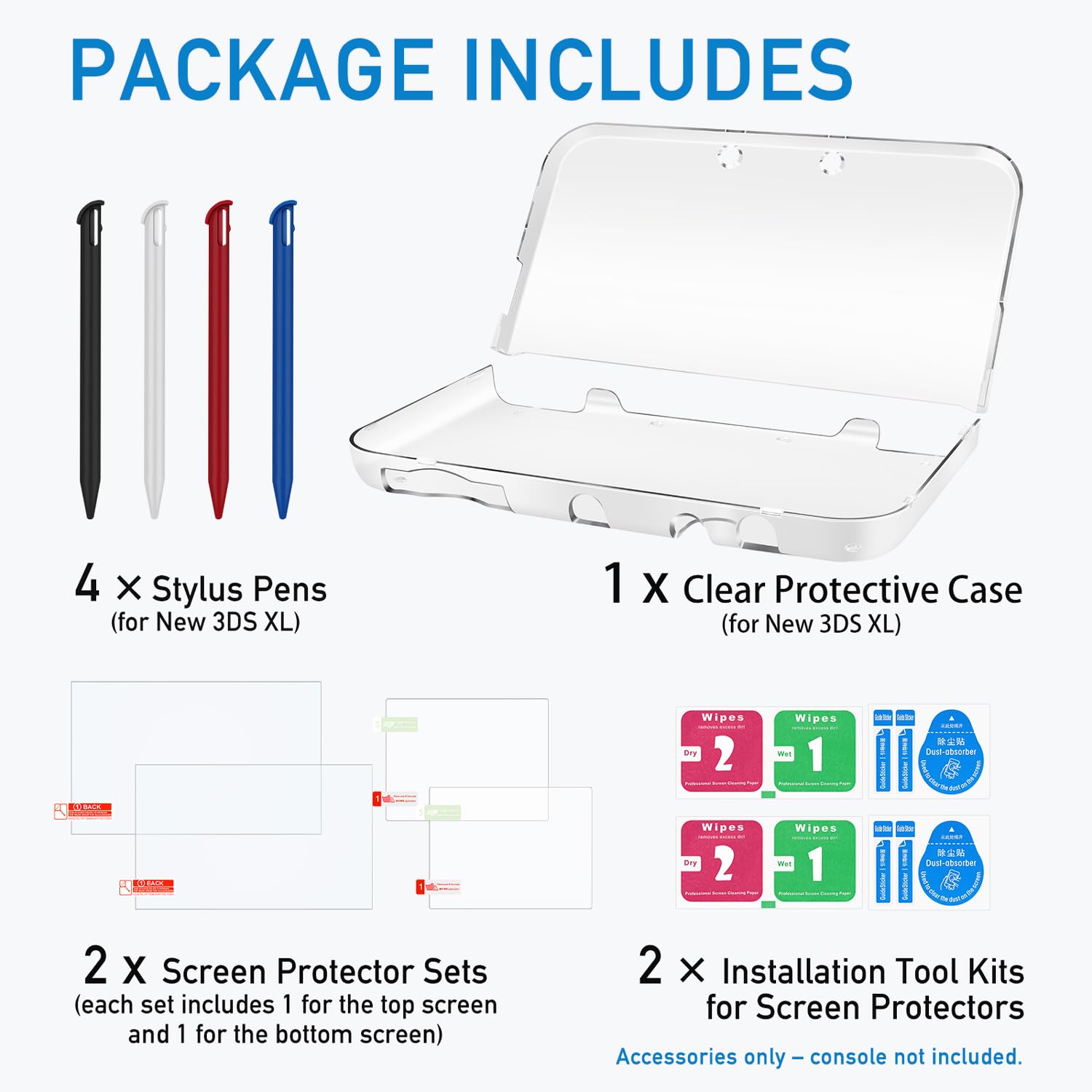 Amazon.com: 3-in-1 Accessories Kit for Nintendo New 3DS XL/LL