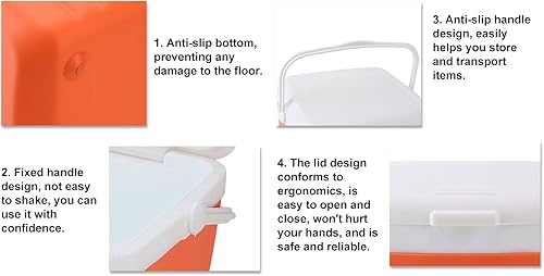 Miniatura 4 de Enfriador portátil aislado con asa, caja de hielo portátil, enfriador de campamento, bolsa térmica portátil para campamento, portón trasero, playa,