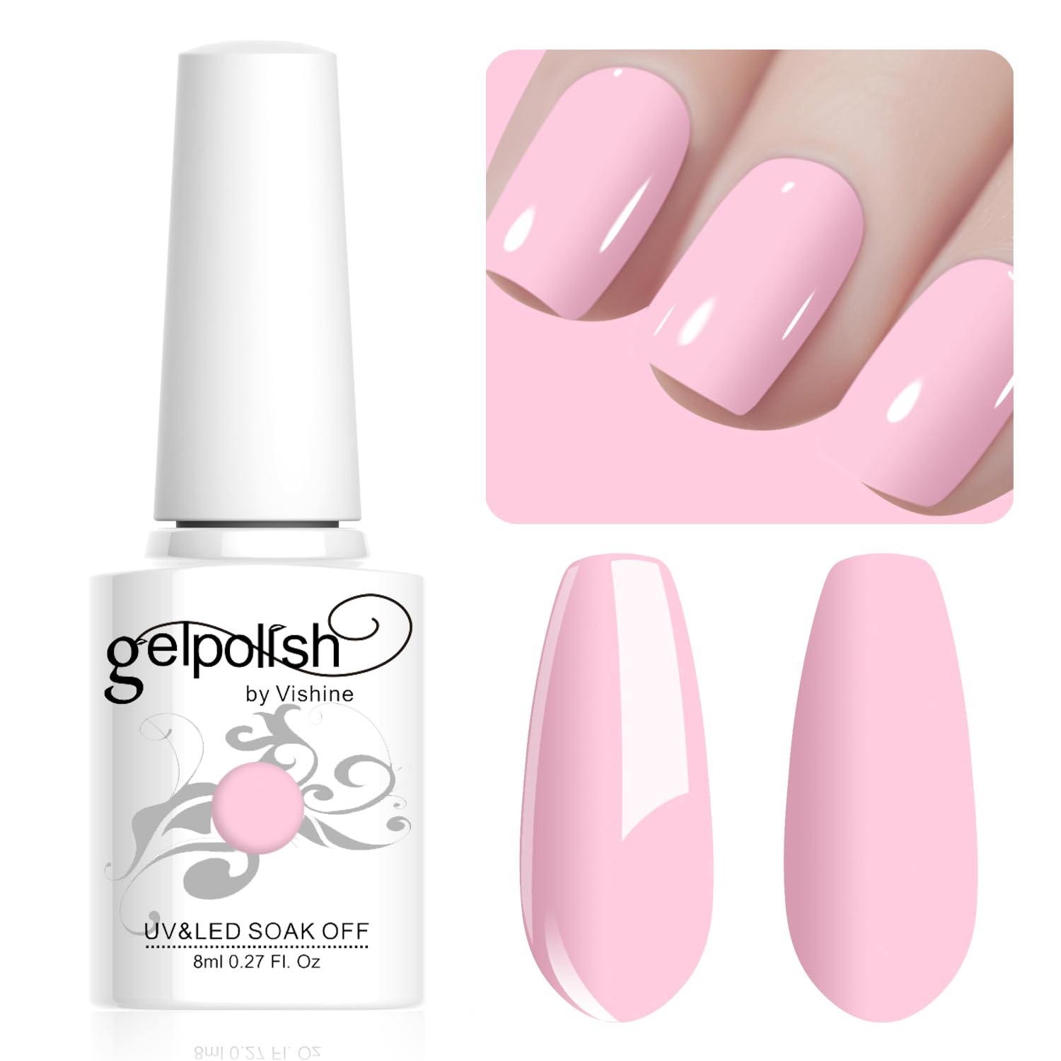 Vishine Gel Nail Polish, 1Pcs 8ml Burgundy Gel Polish Soak Off UV LED Gel Nail Art DIY Gel Nail Manicure for Girls Women #080 — view 15