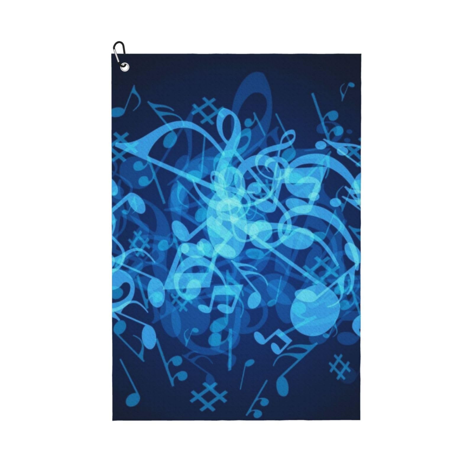 Hnnkloy Music Notes With Clef, 16x24 in Portable Waffle Golf Towels with Carabiner Clip for Golf Bag