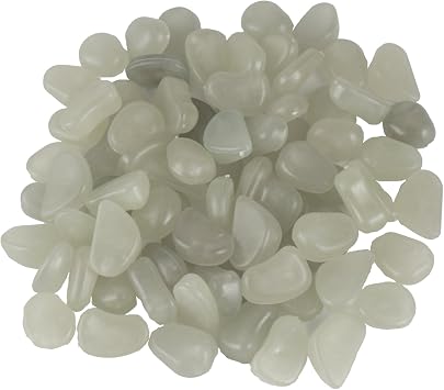 Glow in The Dark Gravel Photoluminescent Pebble Fluorescent Cobblestone Noctilucent Resin Stone for Fish Tank/Aquarium/Garden Trails Decoration 250 g Blue-Green