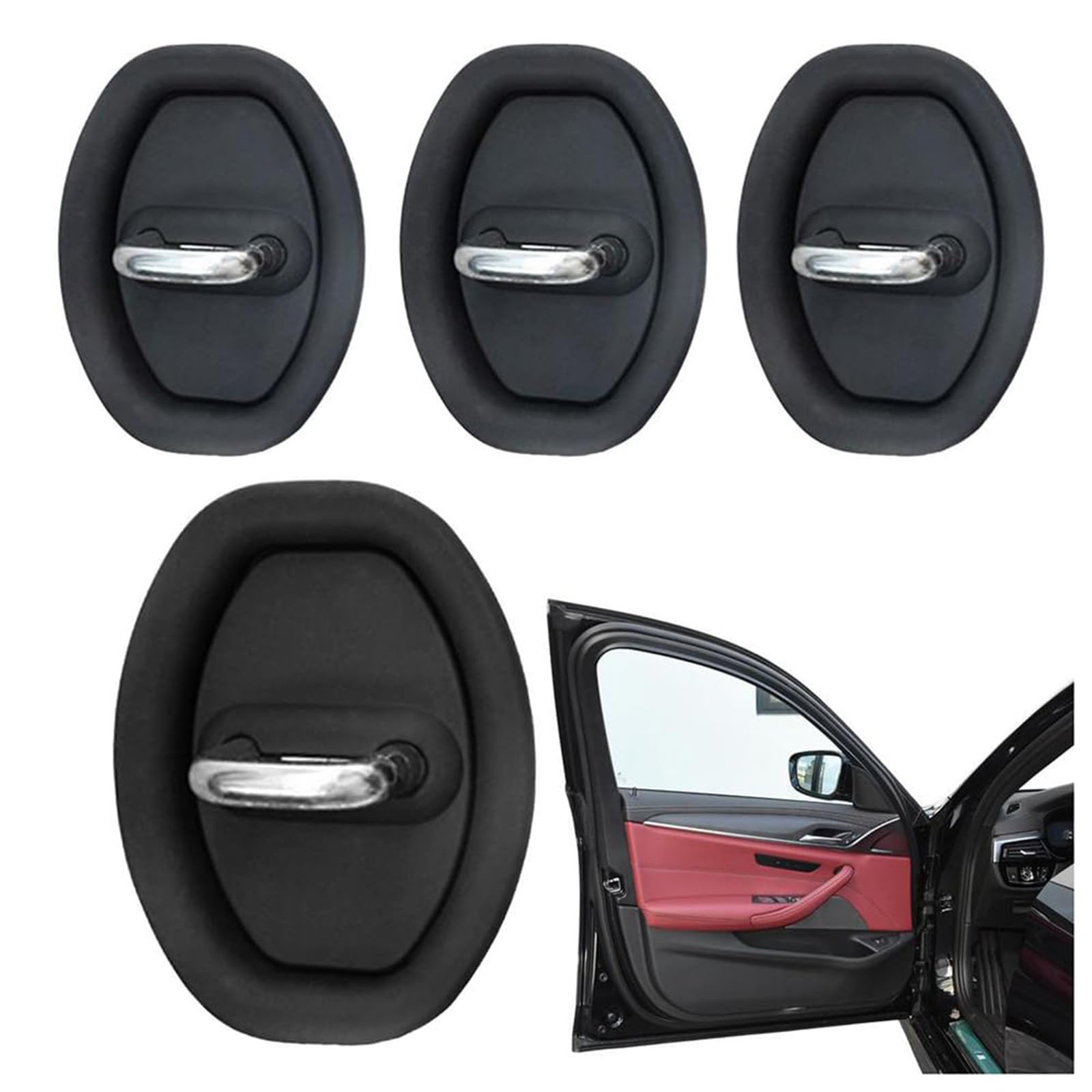 MLUQPEZUZ Car Door Lock Cover, for Cupra TAVASCAN (2023-2025 2026) Car Door Latches Protector Cover Rustproof Shock Absorber Soundproof Waterproof Interior,A