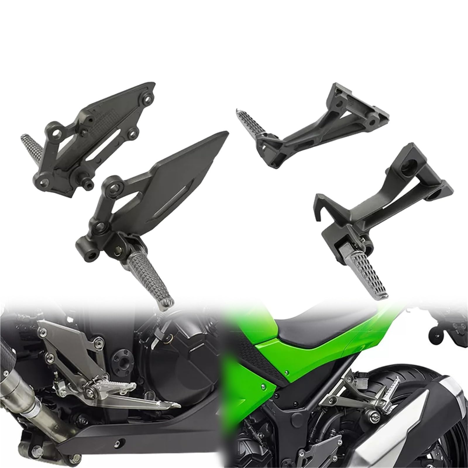 Support de repose-pieds avant et arrière moto Ninja 300 EX300 pour balade et duo