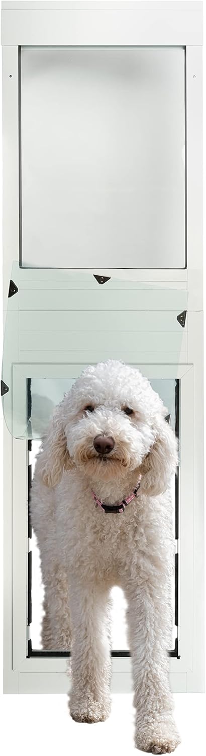 Security Boss Giant Breed Dog Door for Sliding Door - Giant 15” x 28” Pet Flap Doggie Door - Custom to Your Specific Door - Heavy Duty Aluminum Frame - Extra Large Dog Door for Extra Large Dog Breeds