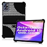 HUKWIMO Case for LECTRUS T30W, 10.1inch, Soft Silicone Shockproof Tablet Cover,Hollowed Design,Shockproof Rugged Protective Case, Full Body Protective Anti-Scratch Flexible Bumper (Black)