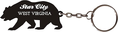 Miniatura 1 de R and R Imports Star City West Virginia - Llavero ligero con forma de oso de metal, Multi