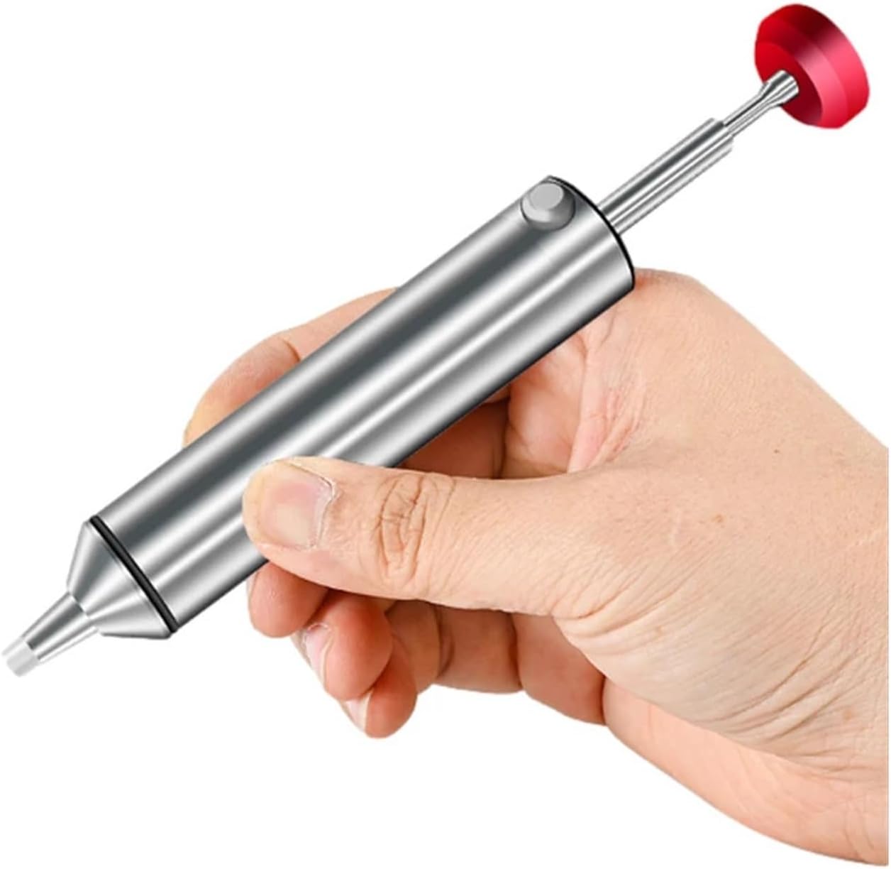 Aluminum Metal Professional Desoldering Pump Solder Sucker Solder Removal Tool with Powerful Vacuum Suction and Spare Silicone Nozzle