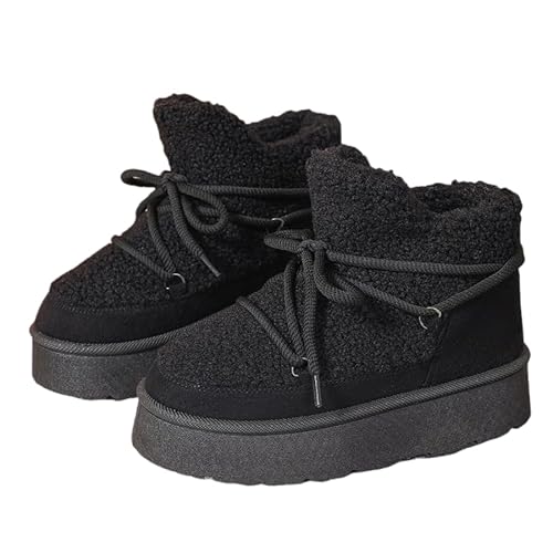 Chic Winter Women's Snow Boots - Warm, Lace-Up Mid-Calf with