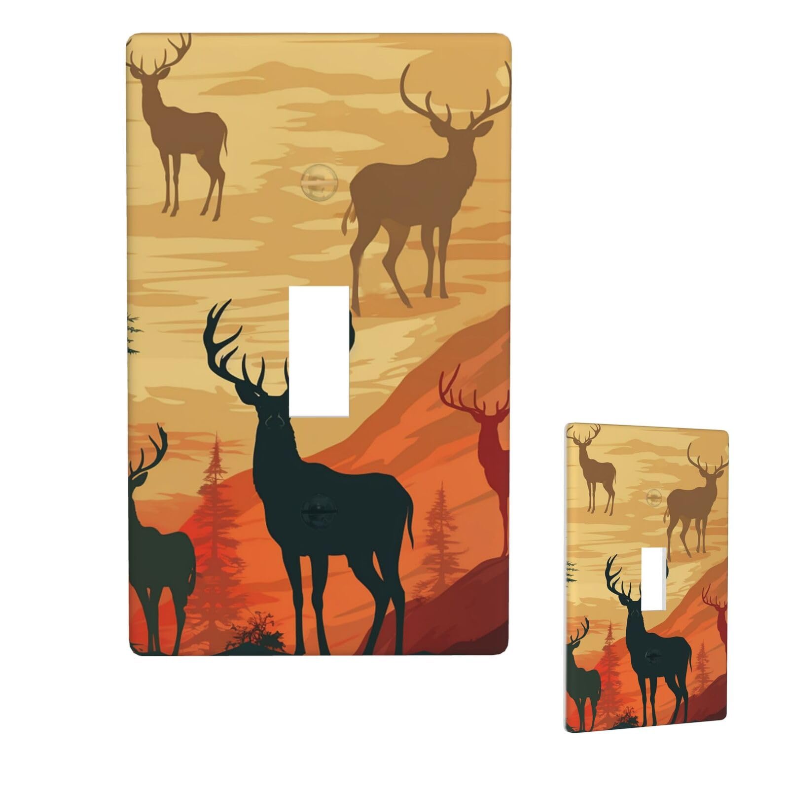 1 Gang Single Toggle Wall Plates, Unbreakable Decorative Light Switch Plate Covers Deer Show Electrical Switchplate Cover Faceplate For Bathroom Kitchen Decor