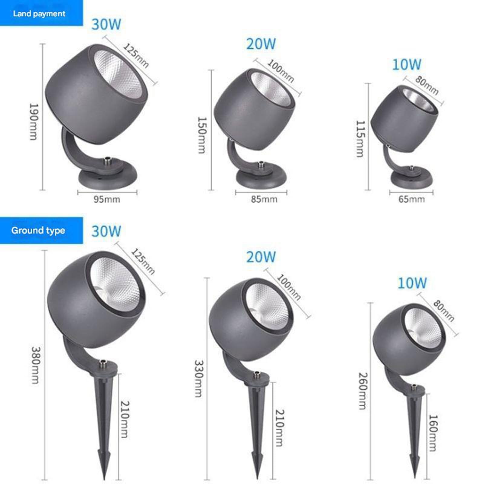 Projecteur Rotatif – Éclairage De Pelouse, Projecteur pour Arbres De Parc À 270°, Lampe D'extérieur Décorative Ronde, Étanche IP65(A-Warm White,220(30W))