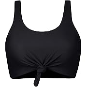 Balasami Women's Retro Scoop Neck Bow Knot Padded Tank Crop Top Bikini Swimsuit Top Only, Opens in a new tab