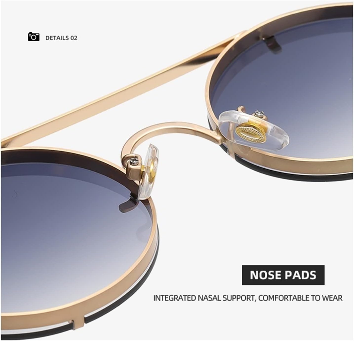 Retro Round Frame Metal Punk Sunglasses, Outdoor Holiday Decorative Glasses for Men and For Women (