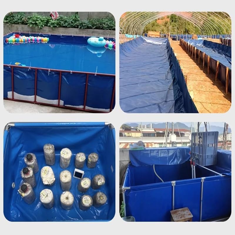 Außenlagertank Segeltuch Fischteich PVC-Canvas faltbarer Wasserspeichertank Aquakulturbecken mit Rahmen Koi-Zucht Gartenbewässerung 2 x 1 x 0,4 m