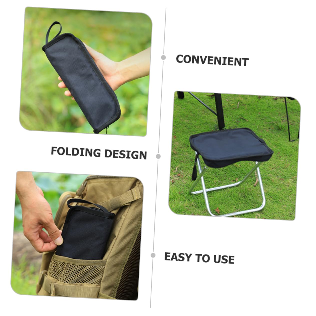 Toddmomy 3 Pezzi Sgabello Portatile per Camping e Attività Multi per Spiaggia e Picnic Resistente e Stabile Facile Trasportare