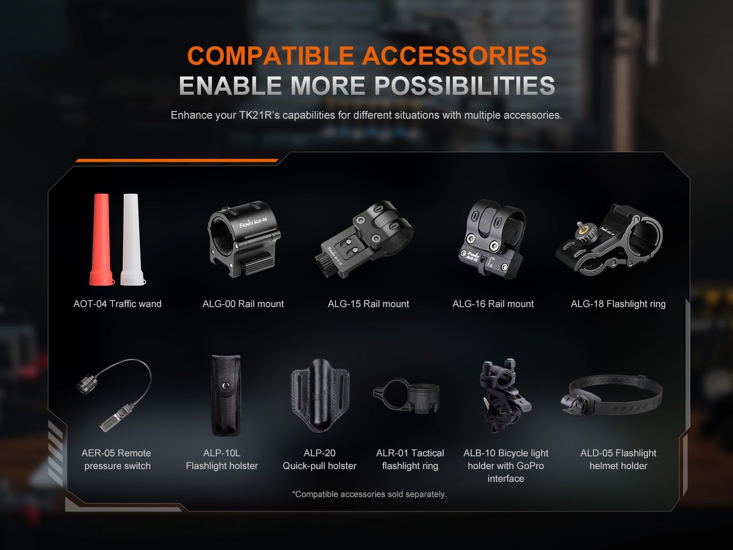 Fenix TK21R 3600 Lumen Dual Tail Switch Tactical Duty Flashlight, Rechargeable, Long Throw for Hunting/Security w/EdisonBright Acc case