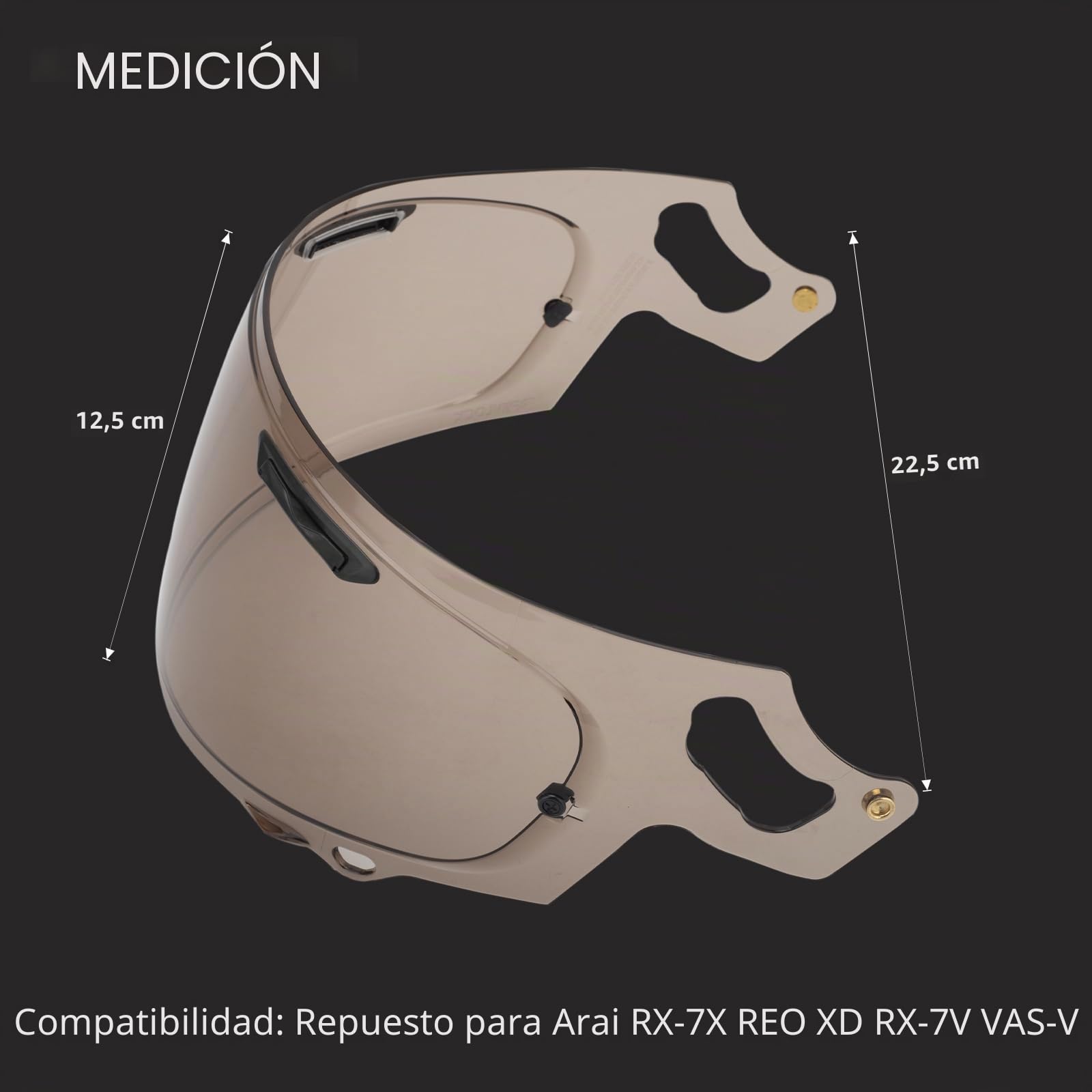 Shkalacar Lente de Casco, Visera para Casco de Moto Reemplazo para Arai RX-7X REO XD RX-7V Vas-V Lente de Casco de Moto de Cara Completa