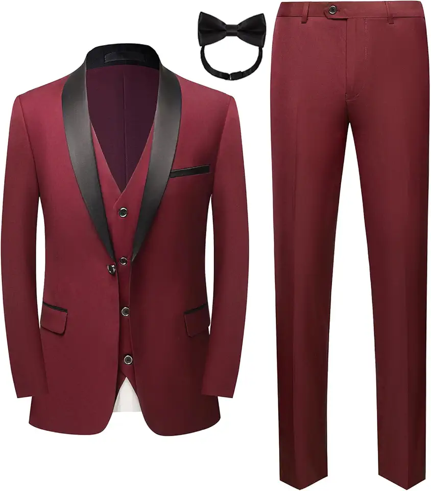 Terno masculino para festa de casamento, 2 peças, caimento justo, xale, lapela, 1 botão, smoking, conjunto de roupa de jantar de inverno com gravata