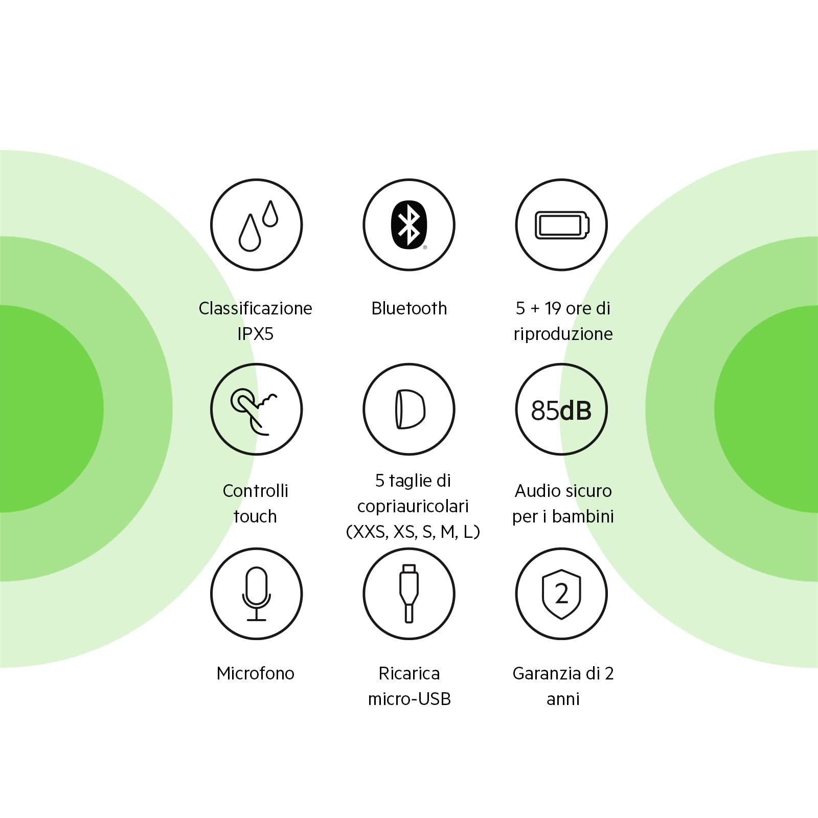 Belkin SOUNDFORM Nano Auricolari true wireless per bambini, Max. 85 dB, Protezione udito,per didattica a distanza, IPX5, 24 ore di riproduzione, Per iPhone, Galaxy, Pixel, Blu,32 - 55",180°,PAC003btBL