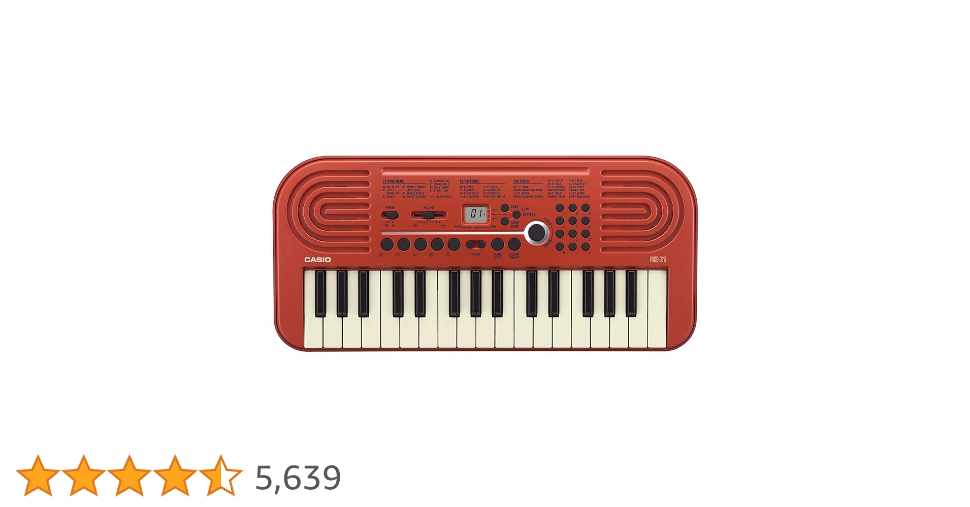 カシオのミニキーボード「CASIO UK-01」レッド Amazon | CASIO(カシオ) 32ミニ鍵盤 電子キーボード UK-01 [ミニ