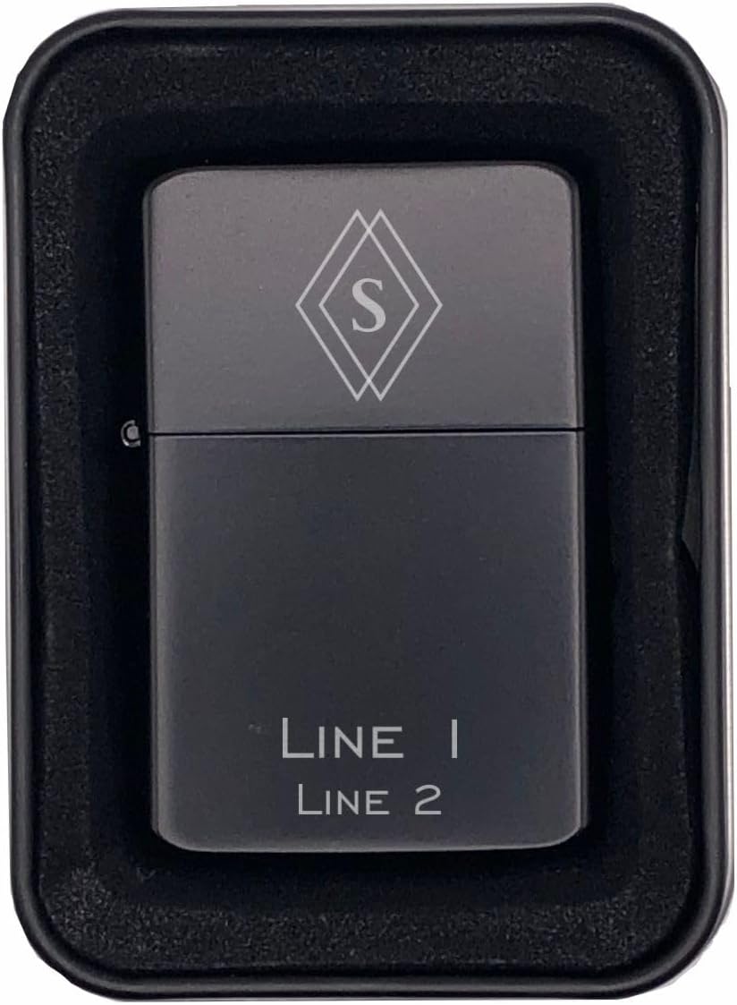 Personalized Engraved Brass Lighter with Case Custom Text Initial, Wedding Gifts, Birthday, Groomsmen