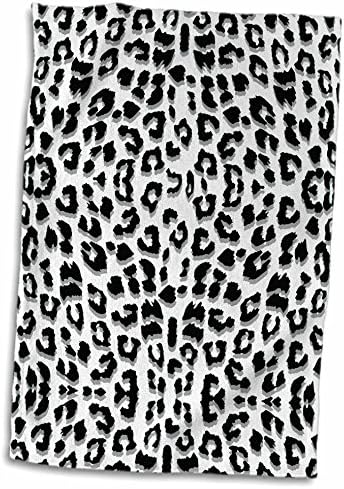 3D Rose Snow Leopard Animal Print Towel, 15" x 22", Multicolor