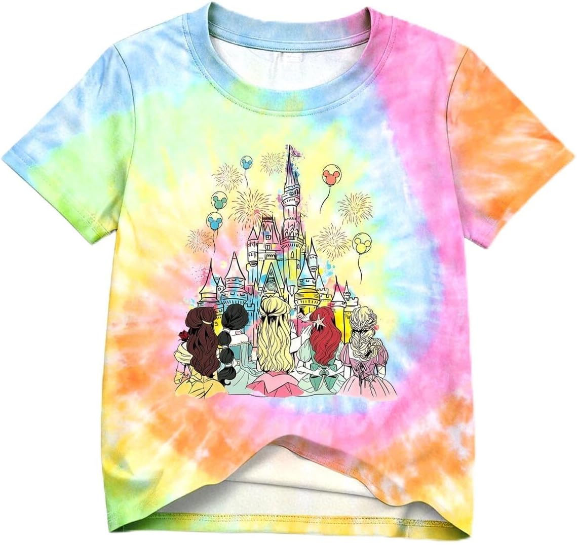 Magical Shirts for Girls: Princess Magical Kingdom Shirt Cute Bow Castle Graphic Tshirts Kids Vacation Trip Tee Tops