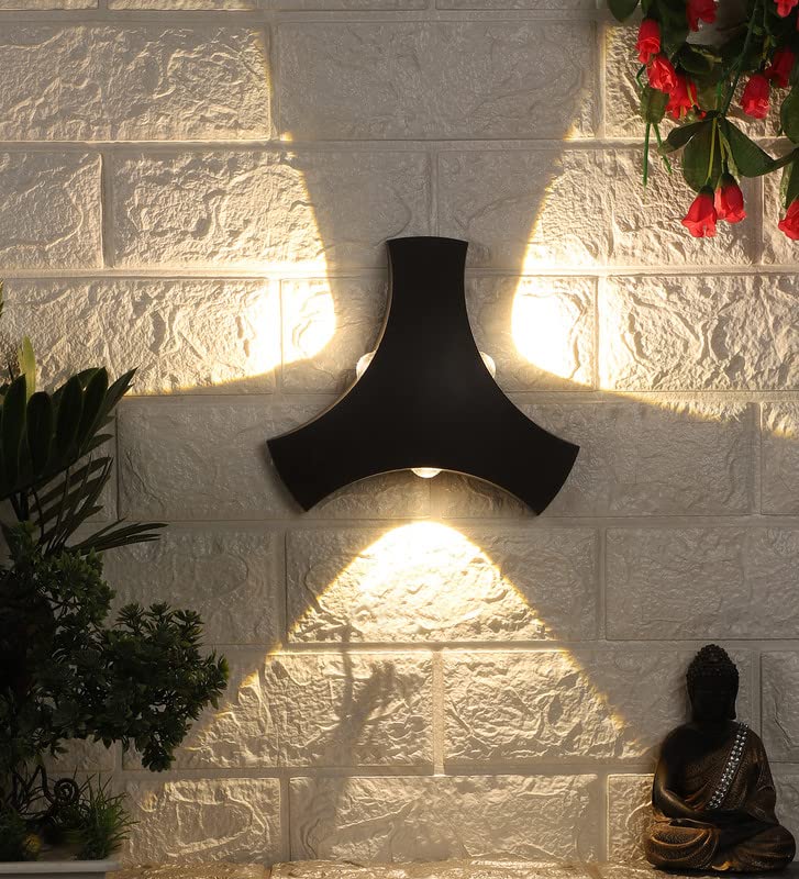 Image of ELIANTE Metal Outdoor Wall Light Grey for Living Room, Bedroom, Dining Room, Kitchen | 2 Years Warranty | Inbuilt LED