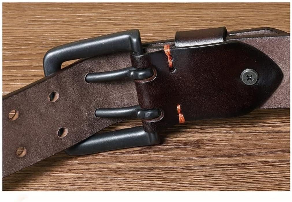 HSHTTKL Cinturón de Piel de Vaca con Hebilla de aleación de púas, Cinturones para Regalo, Pantalones de Golf para Hombre, Camisas, Cinturones de Vestir Casuales