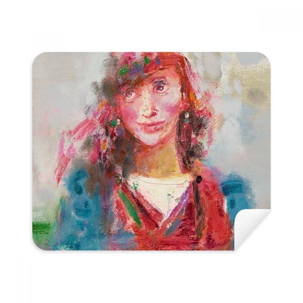 Red Scarf Girl XJJ Oil Painting Cleaning Cloth Screen Cleaner 2pcs Suede Fabric