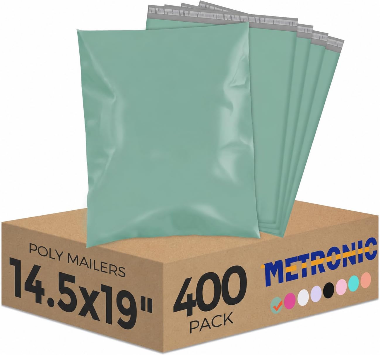 Metronic Bulk Poly Mailers 14.5x19 400 Pack, Self Seal Large Shipping Bags
