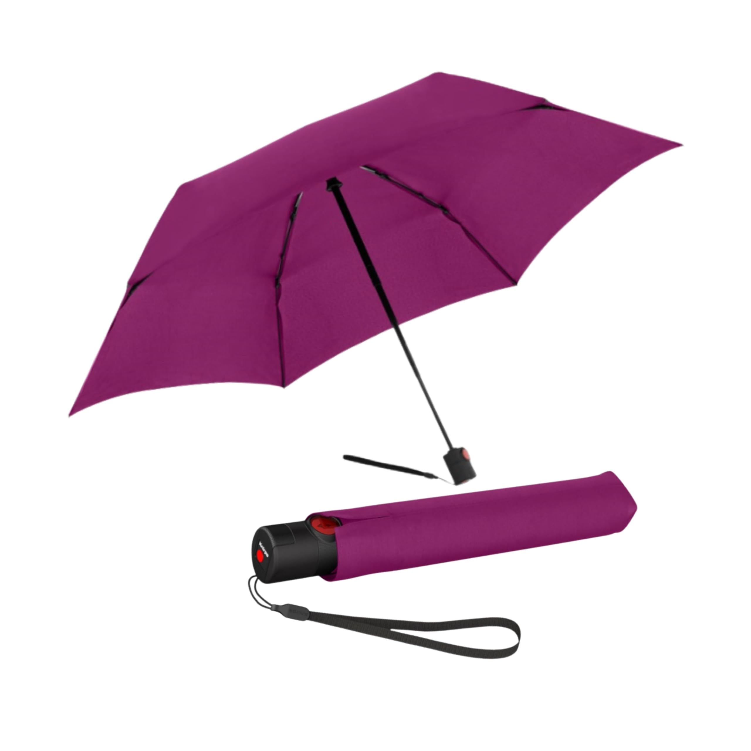 Knirps T.200 - Paraguas De Lluvia Automático Duomatic Mediano Con Cierre Abierto, Compacto Y Resistente Al Viento, Paraguas De Viaje Para Adultos, Paraguas Retráctil De 38.2 In De Diámetro Y Funda