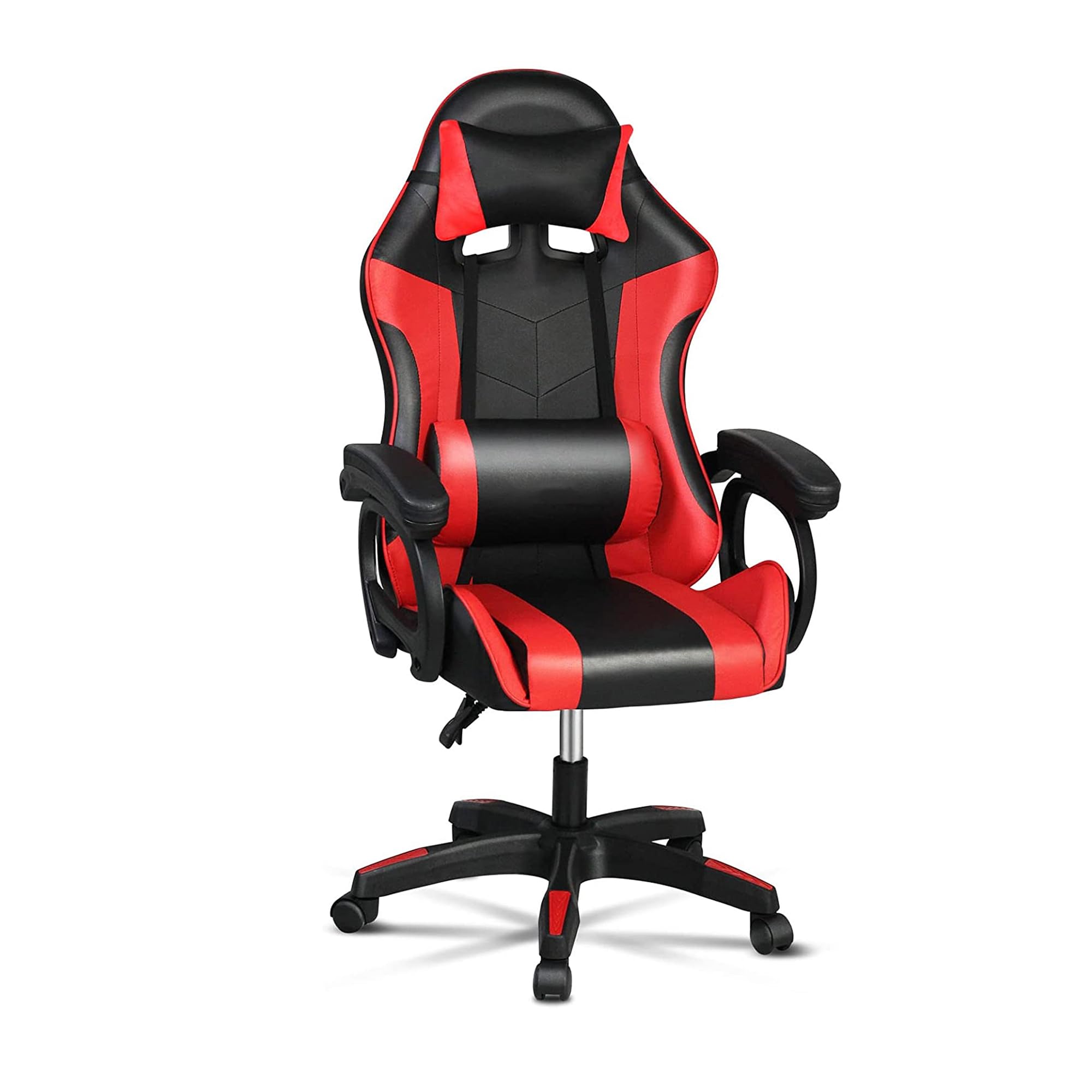 Sulfar Gaming Chair, Adjustable Computer Chair Pc Office Pu Leather High Back, Ergonomic design Lumbar Support,Comfortable Armrest Headrest (Red)